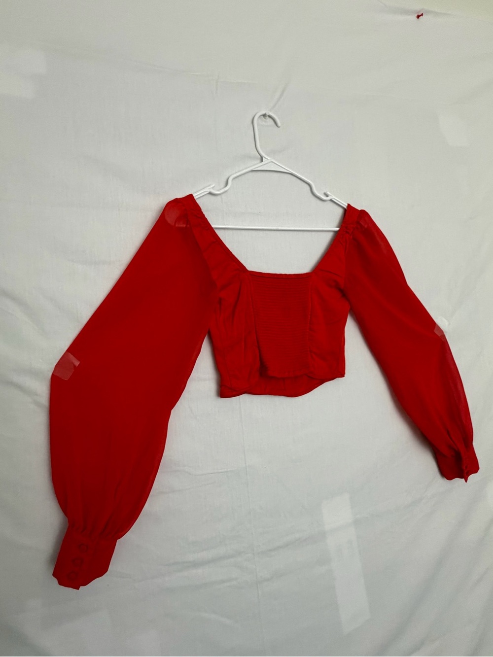 Urban Outfitters Women’s Red Crop Blouse Size XS Excellent (A843) - Picture 5 of 12